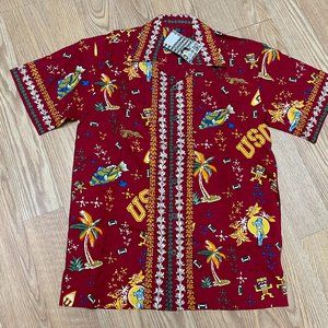 Hawaiian Shirt Beachdude USC Football Button Up Collared Shirt Size XS - Unisex